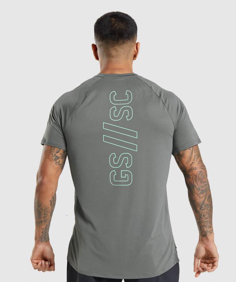T-Shirts Gymshark Steve Cook Panske Siva Siva SK | 1237-XJPKG